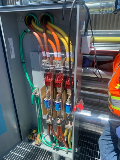 New industrial electrical panel installed