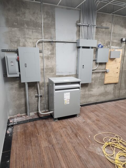 A new commercial electrical panel installed